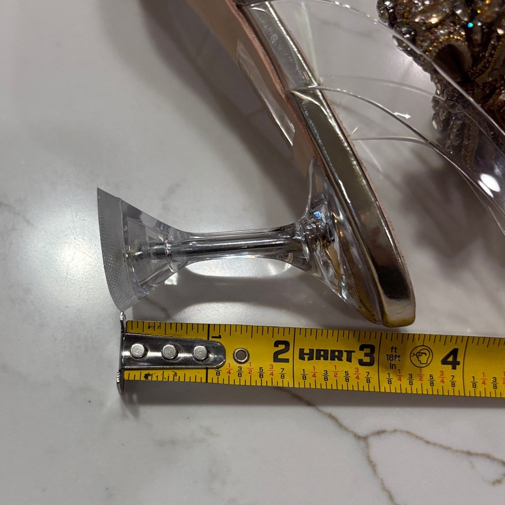 Crystal Bow Clear Mule in Gold - Picture 12 of 15
